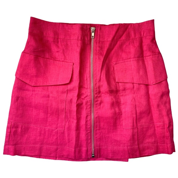 Carmar Dresses & Skirts - NWT LF Carmar Fuchsia Pink Full Zip Front Linen Skirt with Pockets Size Small S